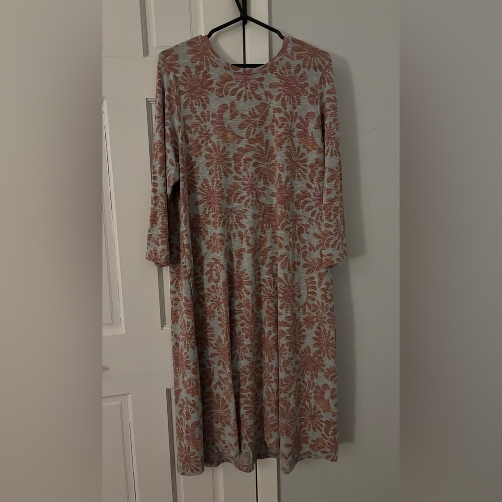 LOGO by Lori Goldstein Floral Long Sleeve Dress - Picture 1 of 4